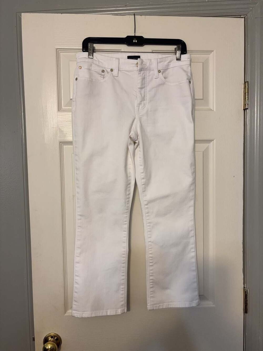 Talbots Women's White Crop Flare Jean